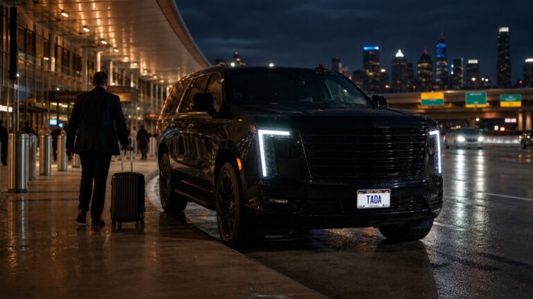 TADA private SUV at Newark Airport for a late-night North Jersey pickup